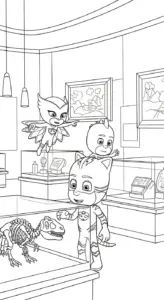 in hình tô màu tranh tô màu PJ Mask