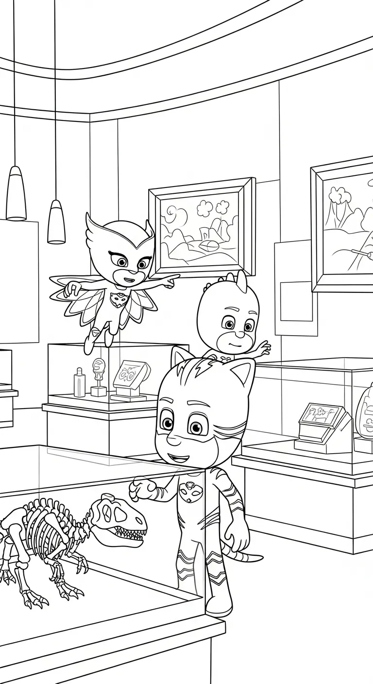 in hình tô màu tranh tô màu PJ Mask