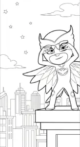 hình tô màu tranh tô màu PJ Mask cho bé 7-8 tuổi