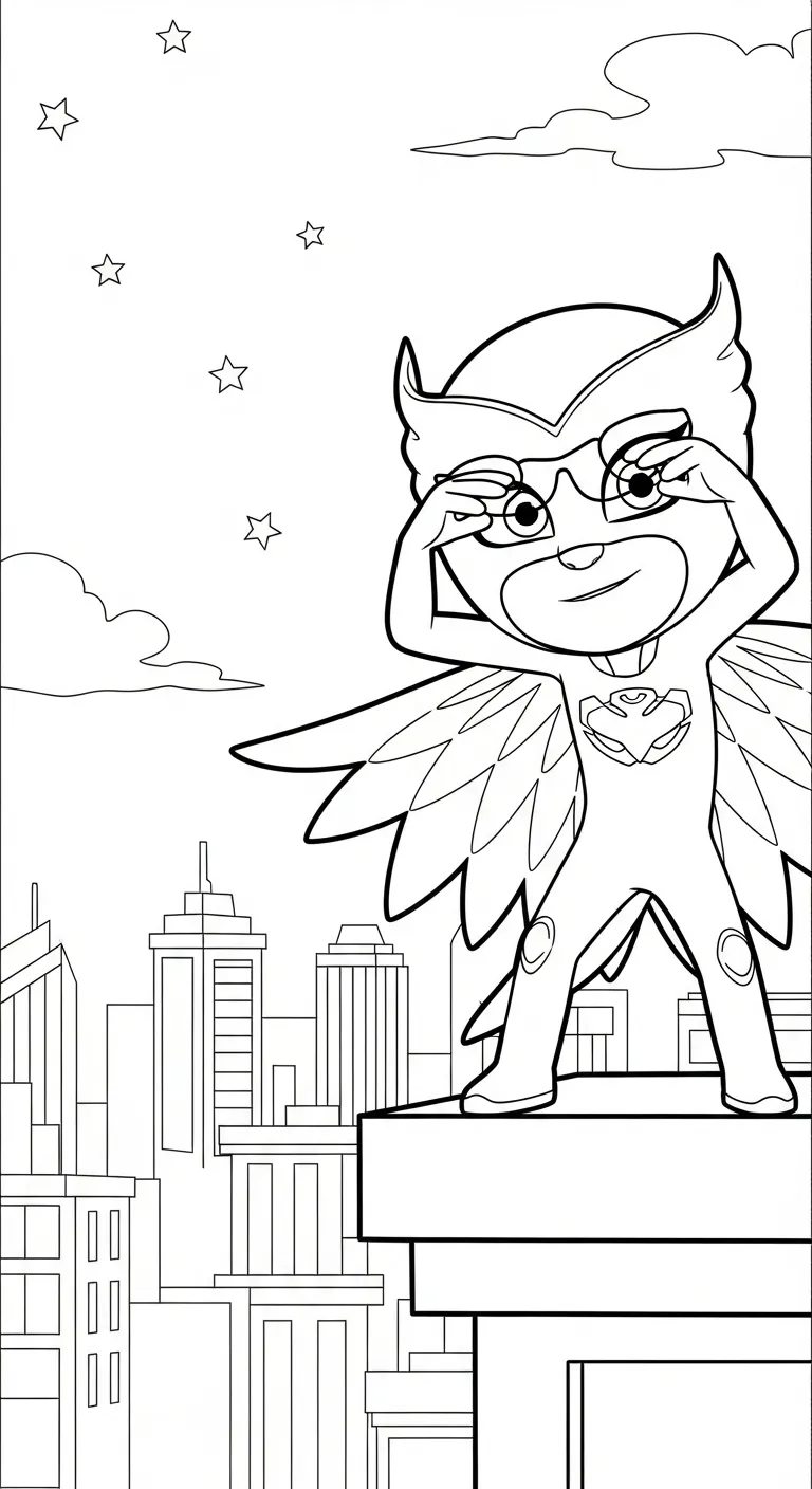 hình tô màu tranh tô màu PJ Mask cho bé 7-8 tuổi