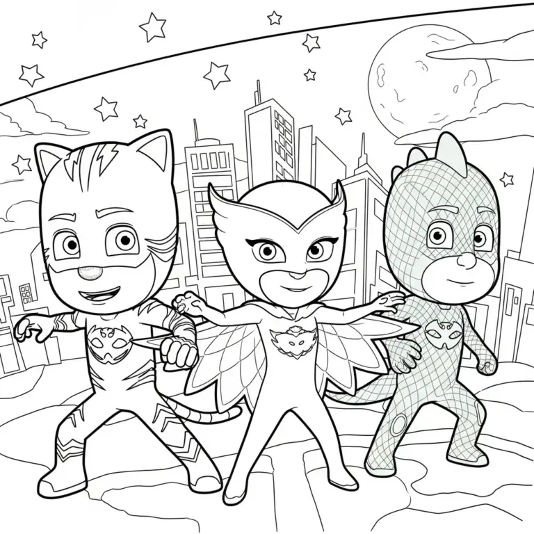 Tranh tô màu PJ Mask