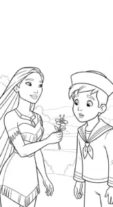tranh tô màu Pocahontas cho bé 8 tuổi