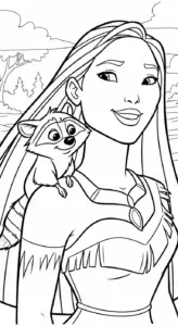tranh tô màu Pocahontas cho bé tải về