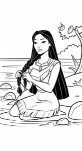 tải hình tô màu Pocahontas chất lượng cao