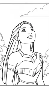 tải tranh tô màu Pocahontas cho bé 5 tuổi
