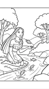 tải tranh tô màu Pocahontas