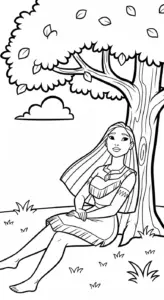 tải tranh tô màu Pocahontas cho bé 6 tuổi