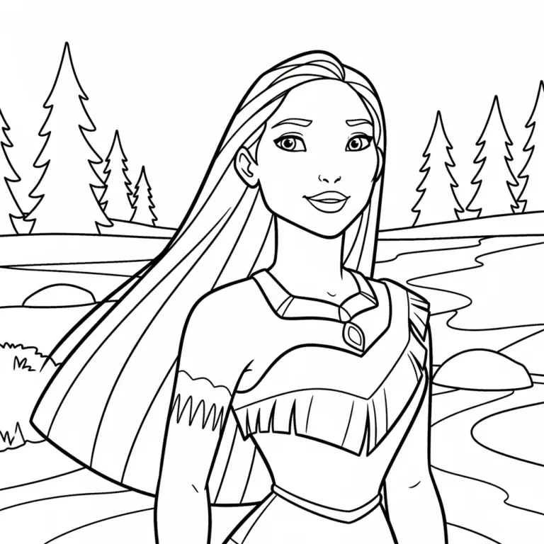 Tranh tô màu Pocahontas