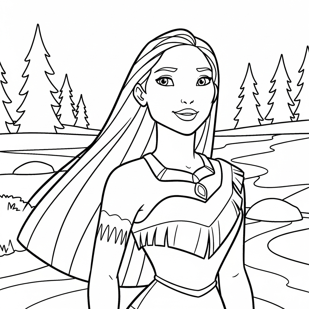 Tranh tô màu Pocahontas