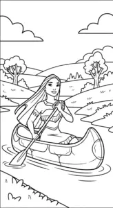 tranh tô màu Pocahontas cho bé 6 tuổi