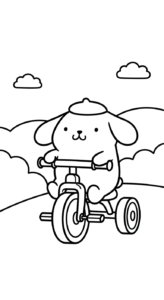 in hình tô màu Pompompurin cho bé 6 tuổi
