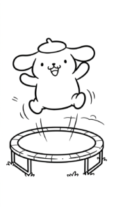 in hình tô màu Pompompurin cho bé 6 tuổi