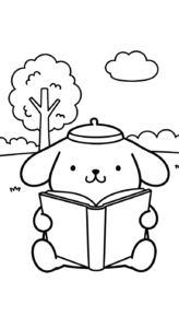 tải hình tô màu Pompompurin cho bé 3 tuổi