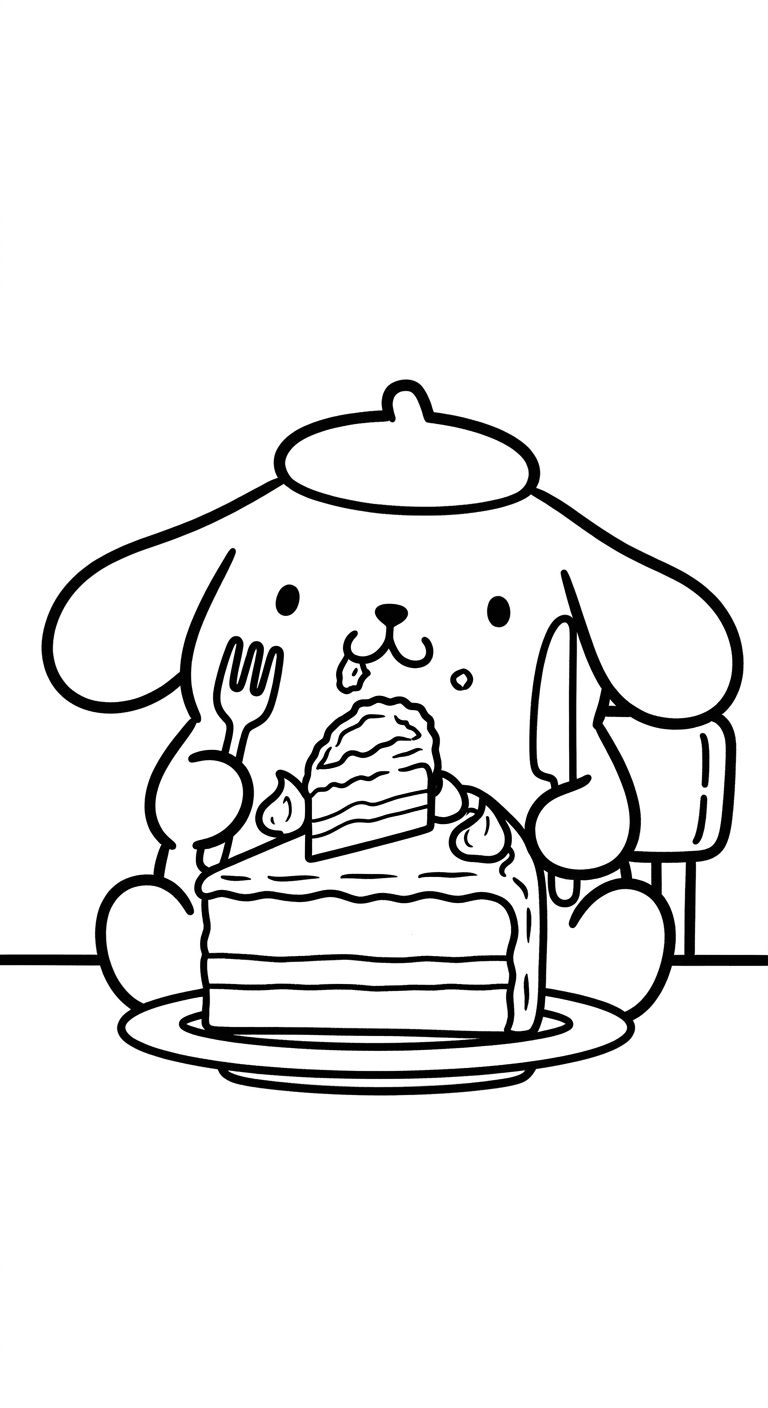 tải hình tô màu Pompompurin cho bé 5 tuổi
