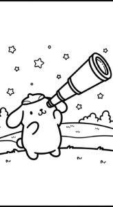 tải hình tô màu Pompompurin cho bé 4 tuổi