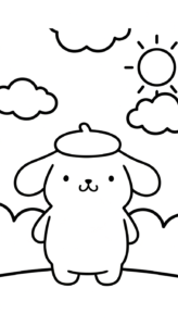 hình tô màu Pompompurin cho bé