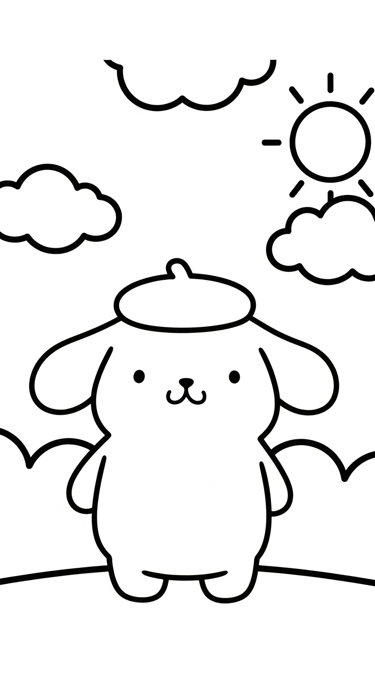 hình tô màu Pompompurin cho bé