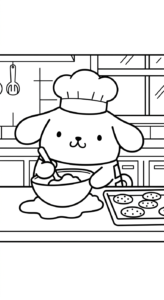 tranh tô màu Pompompurin cho bé 5 tuổi miễn phí