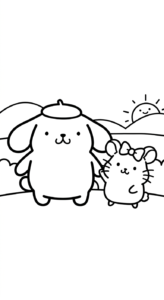 tải tranh tô màu Pompompurin cho bé 5 tuổi