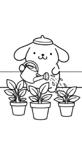tải tranh tô màu Pompompurin cho bé 6 tuổi
