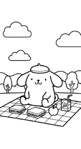 download hình tô màu Pompompurin cho bé