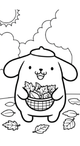 hình tô màu Pompompurin cho bé 7 tuổi miễn phí