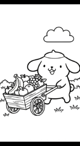 in tranh tô màu Pompompurin cho bé 4 tuổi