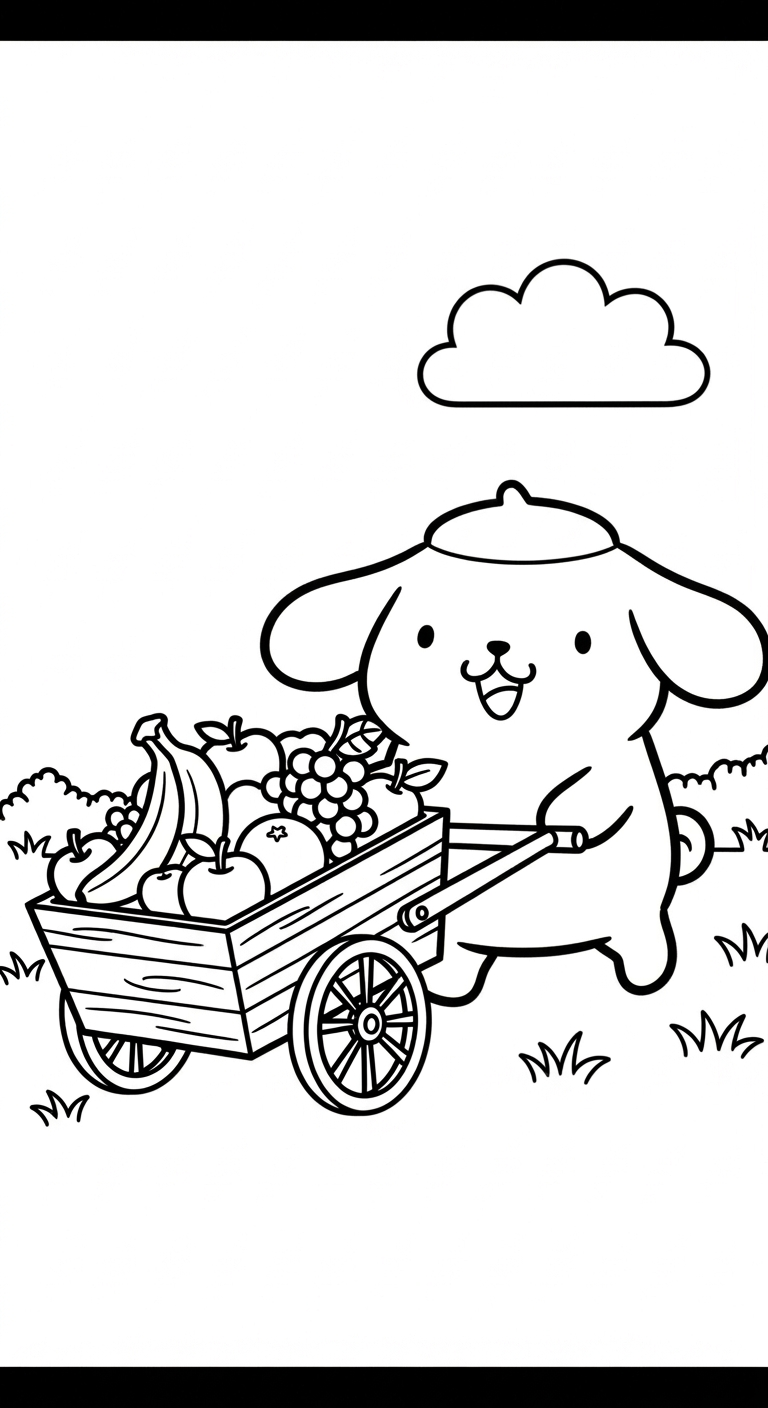 in tranh tô màu Pompompurin cho bé 4 tuổi