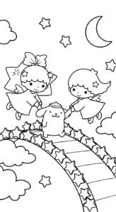 tải hình tô màu Pompompurin cho bé miễn phí
