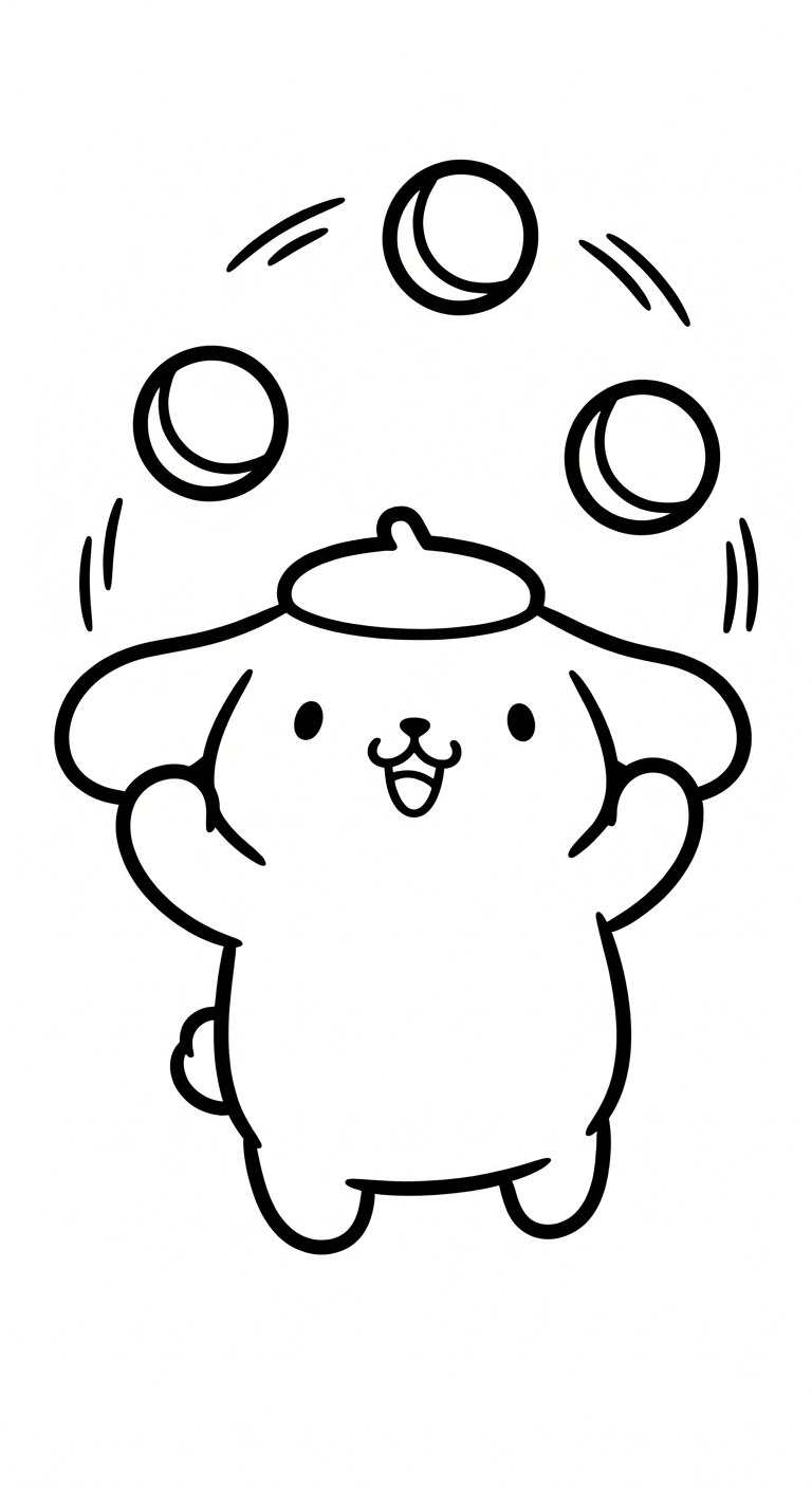 hình tô màu Pompompurin cho trẻ em