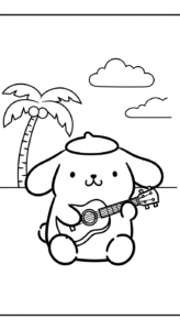 tải tranh tô màu Pompompurin cho bé 5 tuổi