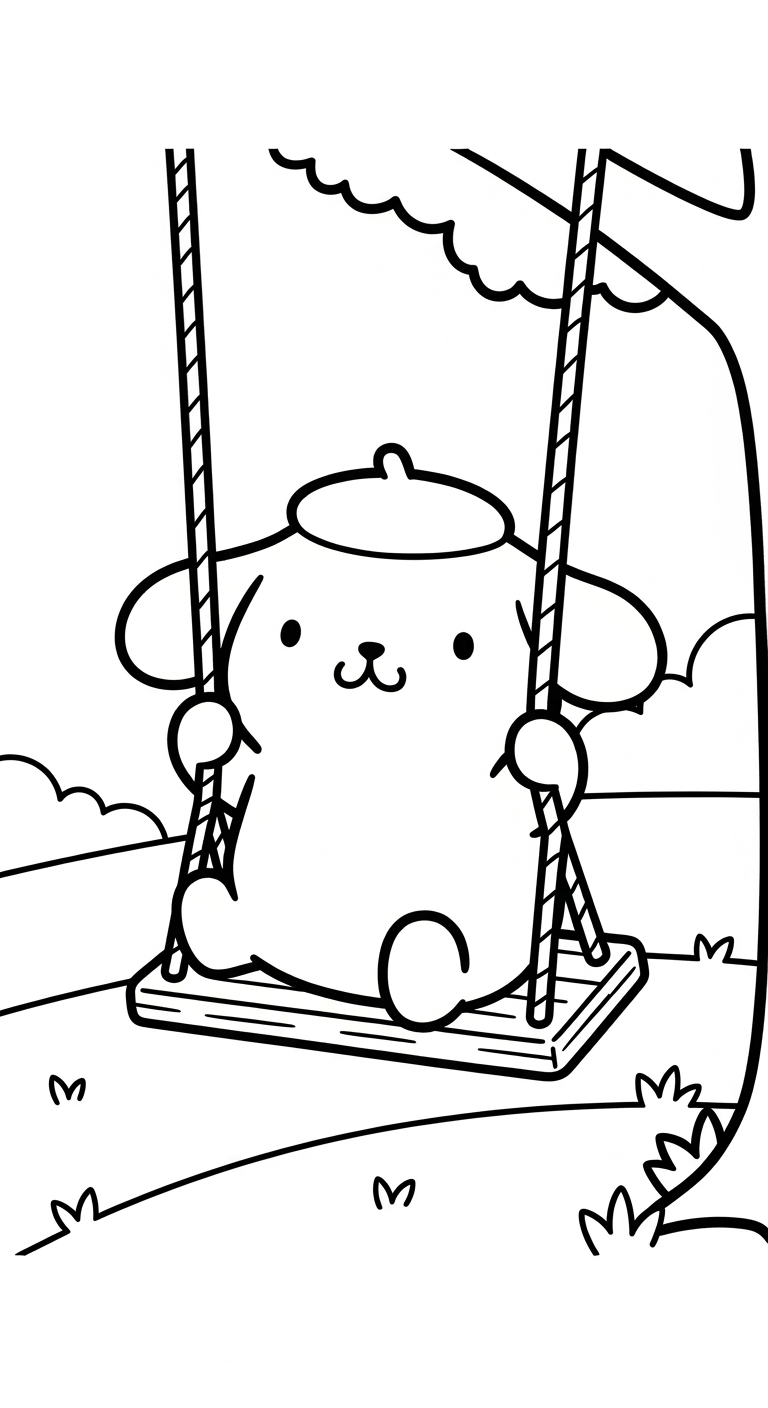 tranh tô màu Pompompurin cho bé đơn giản