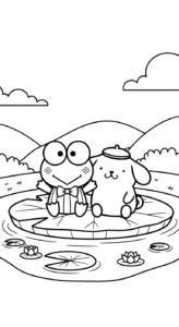 hình tô màu Pompompurin cho bé tải về