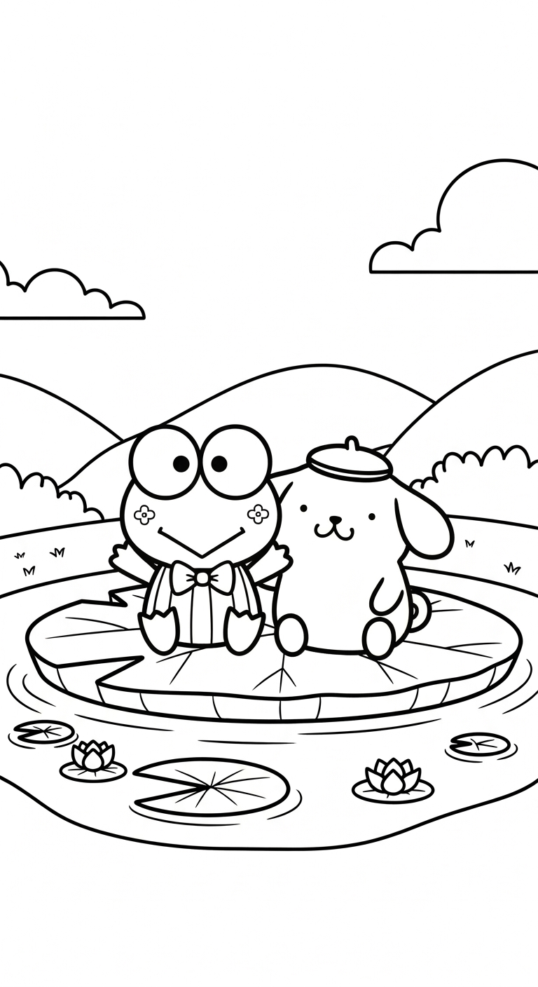 hình tô màu Pompompurin cho bé tải về