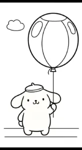hình tô màu Pompompurin cho bé 6 tuổi miễn phí