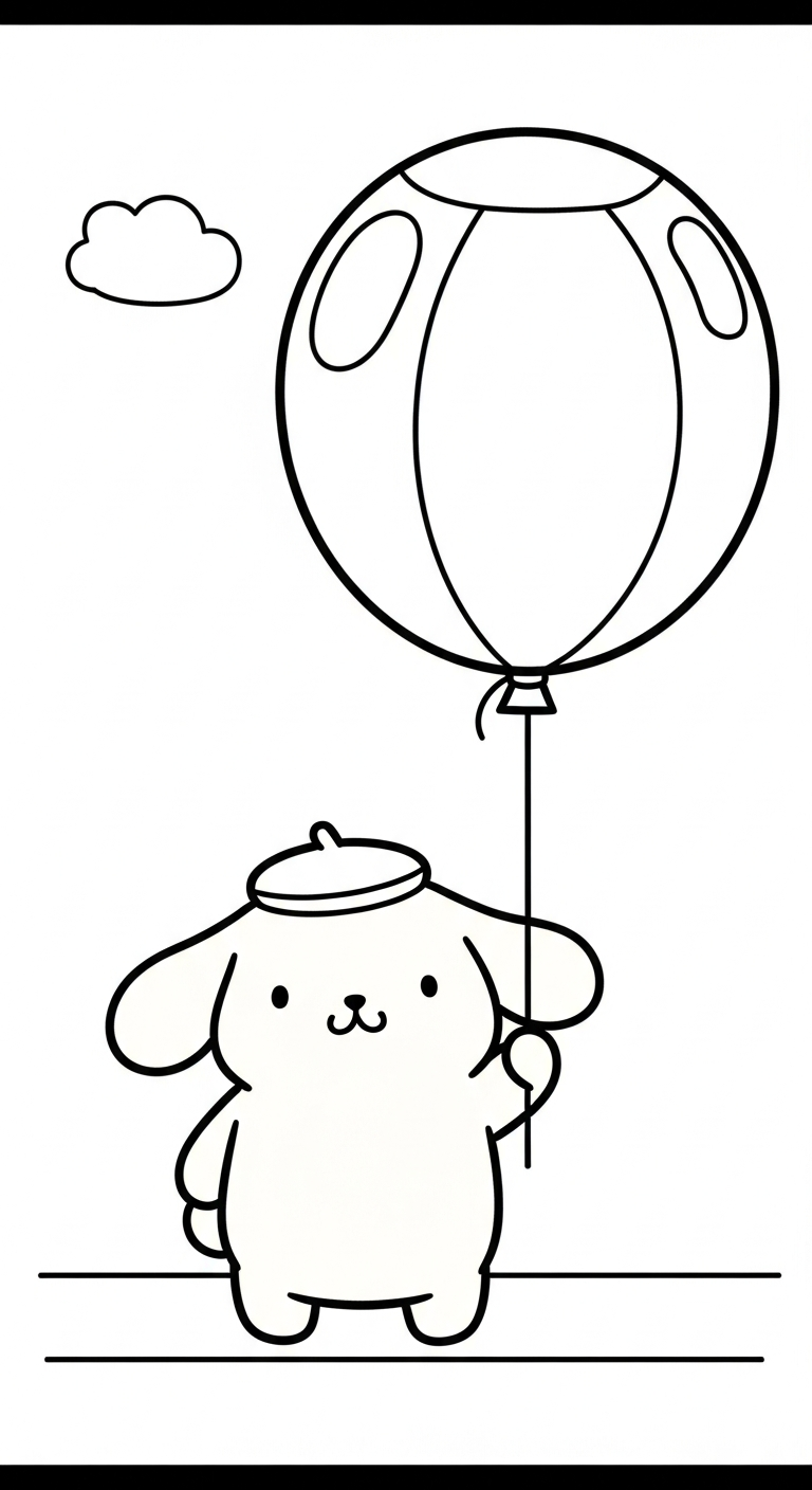 hình tô màu Pompompurin cho bé 6 tuổi miễn phí