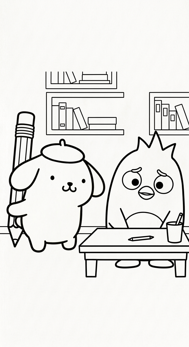 file hình tô màu Pompompurin cho bé in
