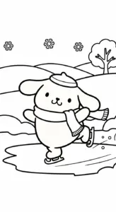 tải hình tô màu Pompompurin cho bé 6 tuổi