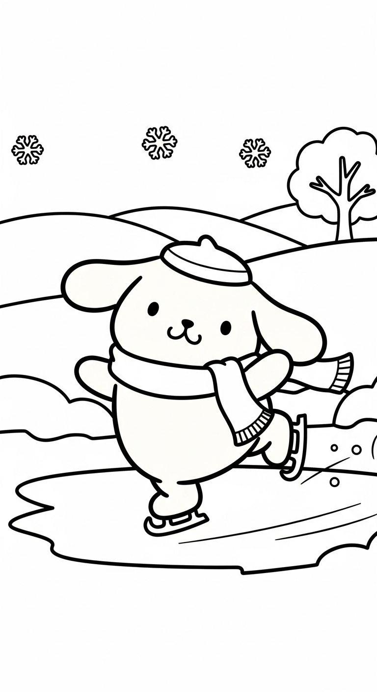 tải hình tô màu Pompompurin cho bé 6 tuổi