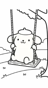 download hình tô màu Pompompurin miễn phí