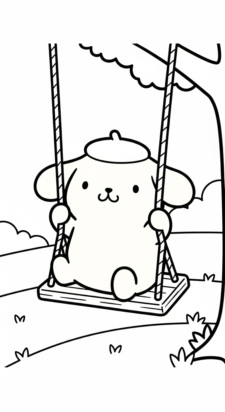 download hình tô màu Pompompurin miễn phí
