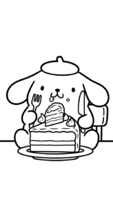 hình tô màu Pompompurin cho bé 3 tuổi