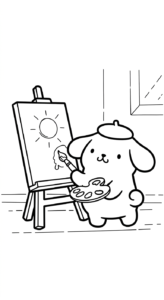tải hình tô màu Pompompurin cho bé