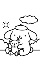 hình tô màu Pompompurin cho bé tải về