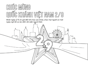 mẫu hình tô màu Quốc Khánh 2-9 cho bé