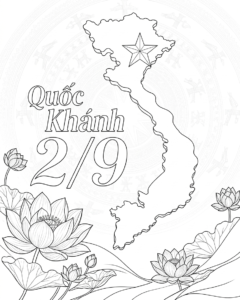 tranh tô màu Quốc Khánh 2-9 cho bé 3 tuổi