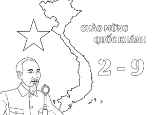 mẫu tranh tô màu Quốc Khánh 2-9 cho bé