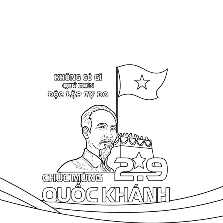 Tranh tô màu Quốc Khánh 2-9