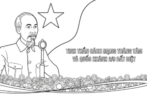 in tranh tô màu Quốc Khánh 2-9 cho bé