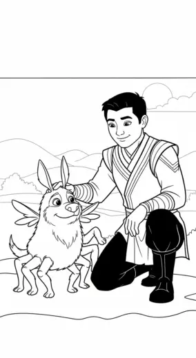 tải hình tô màu Shang chi cho bé 4 tuổi
